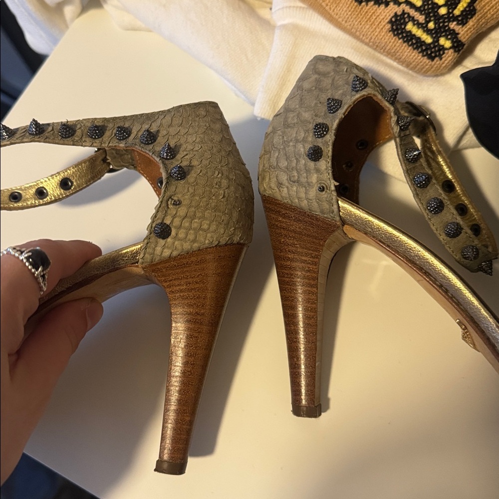 Zadig & Voltaire Studded Metallic Heels - EU 40 - Picture 6 of 7